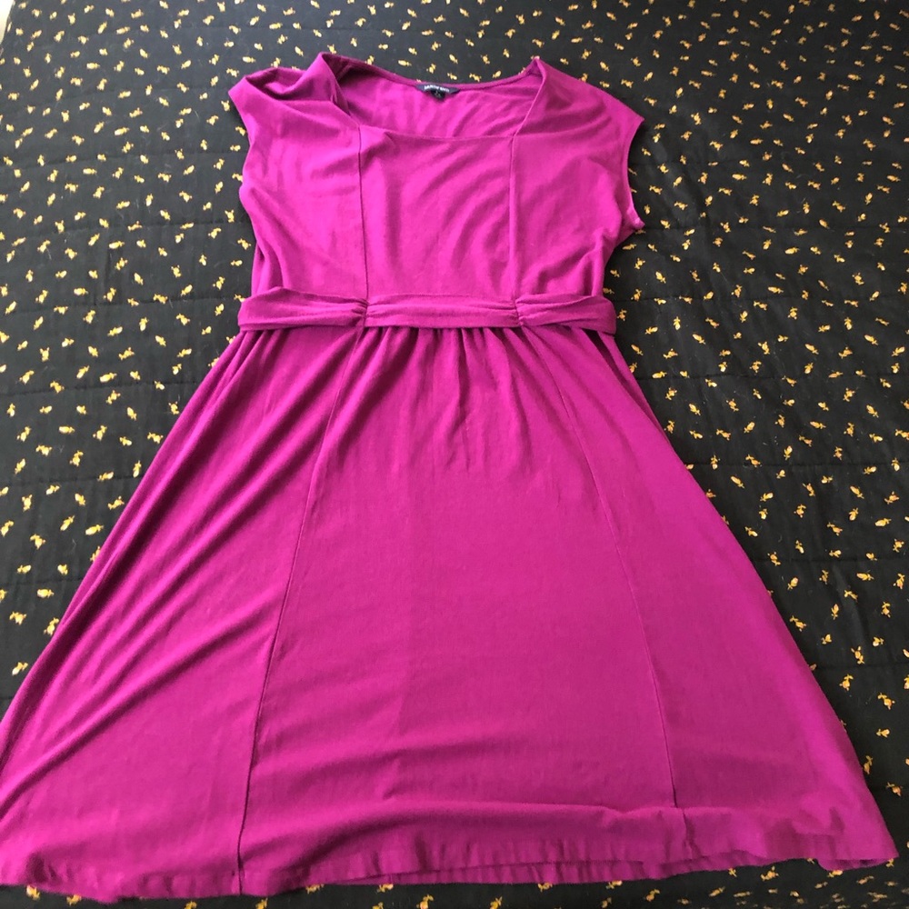 Lands' End Purple Midi Jersey Dress Size L 14/16